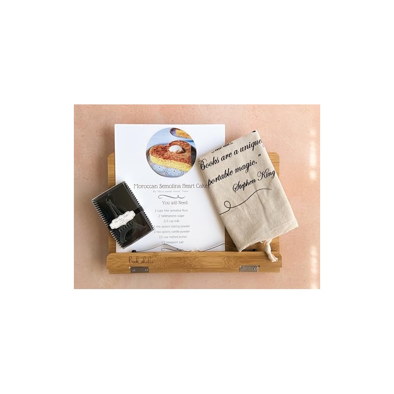 Bamboo Book Stand and Reading Rest – Adjustable – Foldable
