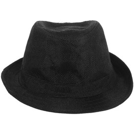 Classic Fedora Hat,Flat Top Hat Children Fedora Hats Gentleman Kids Dancing Performance Hat for Girth of 58cm (Black), Black, 54cm-56cm