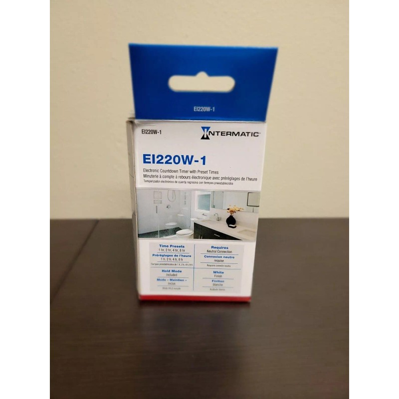 Intermatic NEW EI220W 1/2/4/8 Hour SPST 1800-Watt In-Wall Countdown Timer