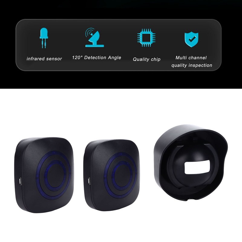 Smart Wireless Doorbell Waterproof Sensing Doorbell Security Alarm for Home
