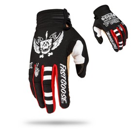 Fast passion Skeleton-Paw Motorcycle Gloves for Men&Women,Cycling Glove Breathable Dirtbike Glove for ATV MTB Motocross Racing (1Black/White, XL)