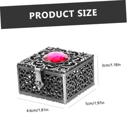 NUOBESTY Catholic Rosary Keepsake Case Silver Metal Box Container Zinc Alloy Jewelry Holder for Necklace Cross Ring