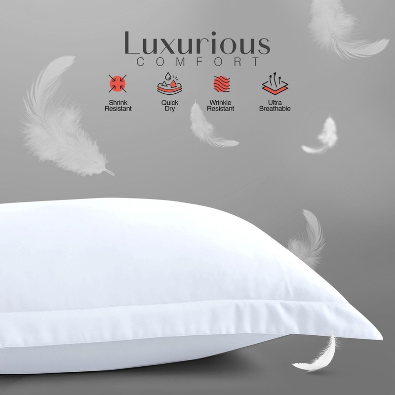LYMA Bedding Pillow Cases 2 Pack, Ultra Soft Breathable Oxford