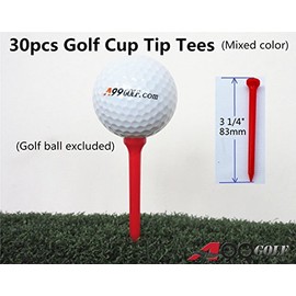 30pcs/pack A99 Golf Cup Tip Plastic Tees 3 1/4" (83mm) long Mixed Color