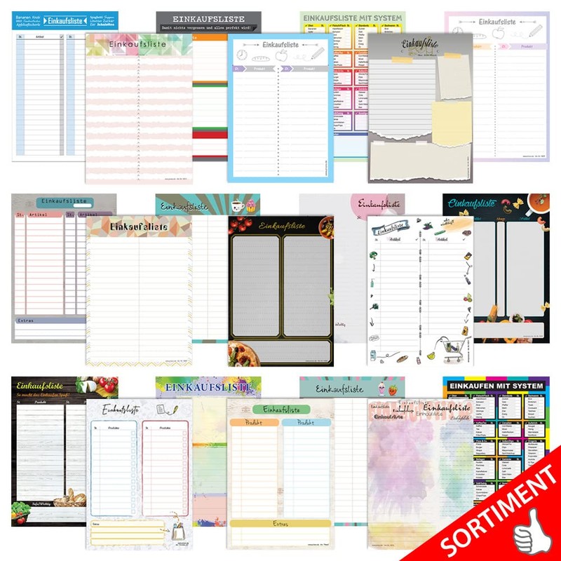 PRICARO 3 x A5 Blue Magnetic Shopping List System 50