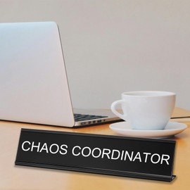 MUUPEG Funny Desk Signs for Office, Novelty Nameplate Funny Office Decor Black Desk Plaque for Women Men (7) Talking to Myself Move Along, 7.9 x 2.4 Inch)