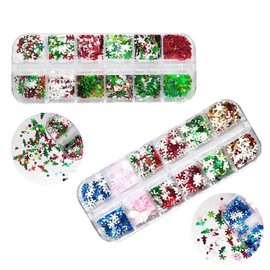 [OF4KQ147] Nail Art Snowflake Tree Christmas 12-Piece Set - X-Mas Glitter 12-Type Set 02 / FREE / [OF4KQ147]네일아트 눈꽃 트리 크리스마스 12종 세트 - X마스글리터12종set02／FREE