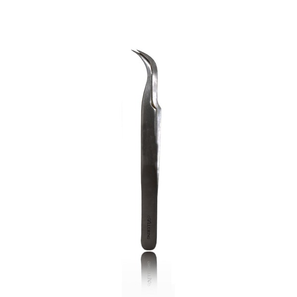 Alluring Eyelash Extension Silver Curved Tweezer