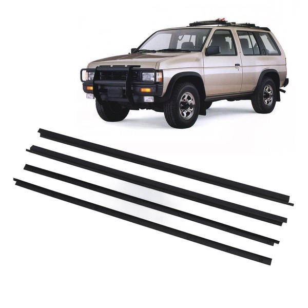 Window Moulding Trim Weatherstrip, 4PCS Car Outer Door Window Moulding