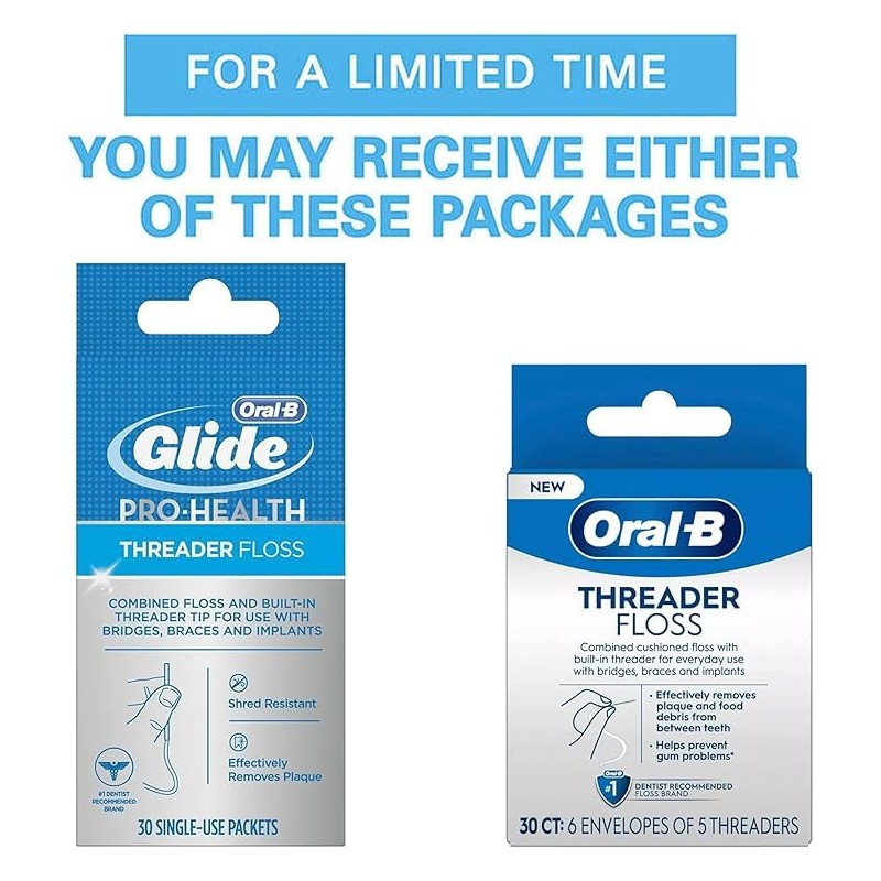 Glide Threader Floss 30 Each (Pack of 6)