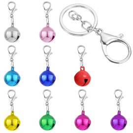 Cat Collar Bell Pet Bells for Cat Dog Collar, 9 Pack Small Dog Puppy Pet Bells for Collars with 1Pack Keychain