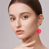 Halawly Acrylic Rose Petal Earrings Dangle Flower Trendy Elegant Earrings