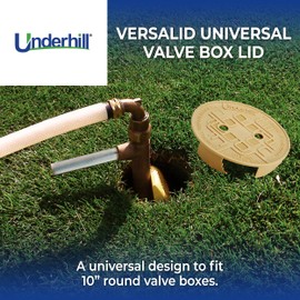 Underhill Sprinkler Valve Round Box Lid, VersaLid 10 Inch Universal Cover for Automatic Irrigation System, Tan, VL-10T