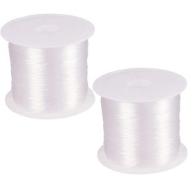 Jewelry Bracelet String Nylon Thread Beading Thread, 2Pcs 80m Clay Beads String Invisible Wire, Strong Crystal Elastic Beading Line Cord Thread String,Beading Threads Crystal Stretchy Bracelet String