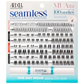 Ardell Seamless Underlash Extensions MUA Kit - Individual Lashes for Natural Under-Eye Look, Eyelash Extensions Kit with Clear Lash Glue