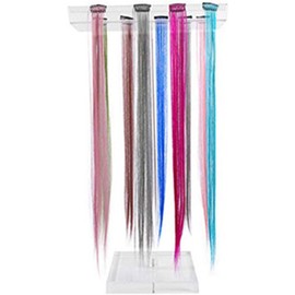 Soporte de Extensión de Cabello Acrílico de Exhibición de Sección Transparente para Salón de Belleza