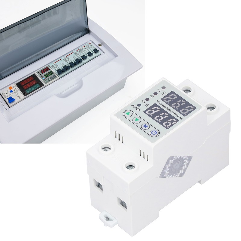 Digital Display 2P Voltage Protector Automatic Reset Under Over Voltage