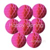 Happy Spring Party Decorations Honeycomb Balls, Set of 8 (15cm,