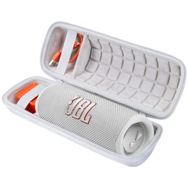 co2CREA Storage Case for JBL Flip6/Flip5/Flip4 Bluetooth Speaker (Hard Case, White Hard Case)