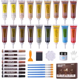 Wood Repair Kit - 37 Sets, Wood Fillers Furniture Repair Kit with 18 Colors Oak