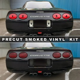 Advanced Trims for C5 Corvette 1997–2004 Tail Light Blackout Kit Smoked Vinyl Covers 6pc Set