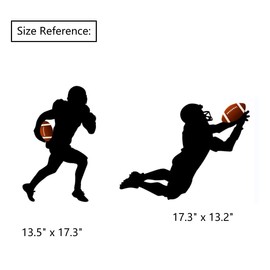 Large American Football Wall Decals Peel and Stick for Boys Bedroom Decor,American Football Player Silhouette Wall Decals,Removable Football Wall Stickers Decor,Football Room Decor Boys Teenagers