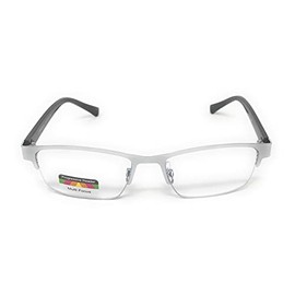 Multi Focus Progressive Reading Glasses 3 Powers in 1 Reader Rectangle Half Rim For Men Women (Silver, 2.0)