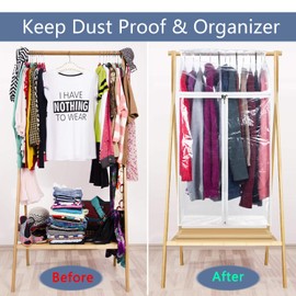 Zilink Clear Garment Bags for Storage 40 inch (2 Pack) Hanging Garment Rack Cover Suit Bags Organizer Hanging Clothes Cover for Suit Coats Jackets Dress Storage