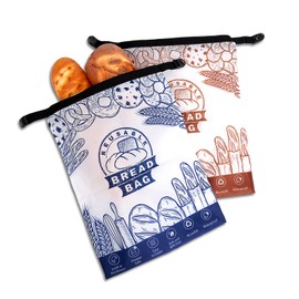 Mcdpmyxs 2 Packs Bread Bags for Homemade Reusable Freezer Storage Bag, Container Storage Container Bags