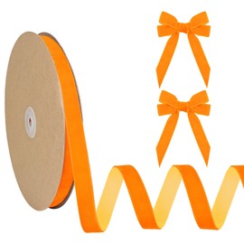 BVIEAKD Orange Velvet Ribbon 5/8 inch velvet ribbon for gift wrapping weddings hair bow ribbons headbands bouquets-25 yards