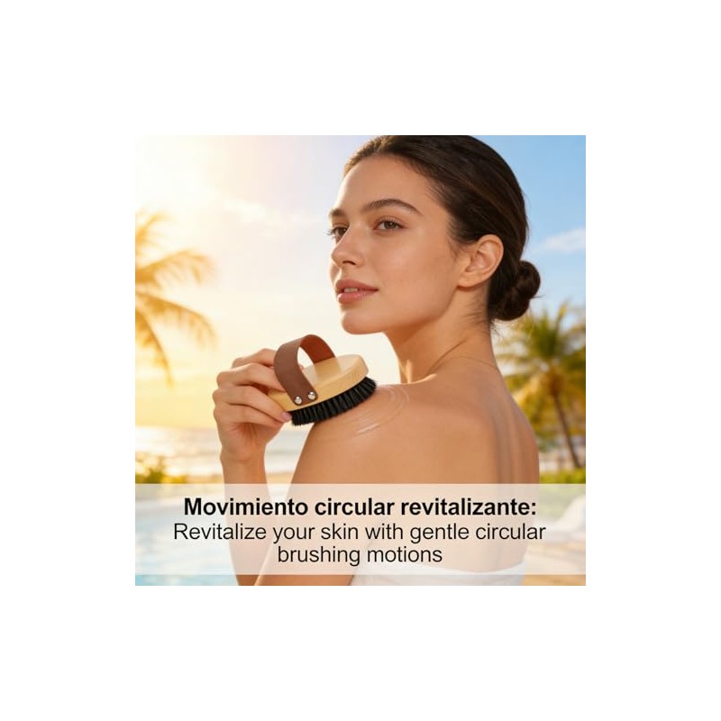 Cepillo Piel Seca Corporal Exfoliante Cobre Madera Haya Eliminación Muerta