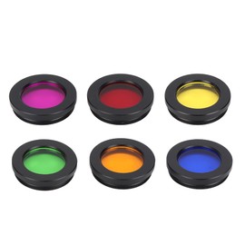 6 Colors 1.25 Inch Colorful Astronomical Telescopes Eyepieces Screw Thread Filter Kit with Storage Box