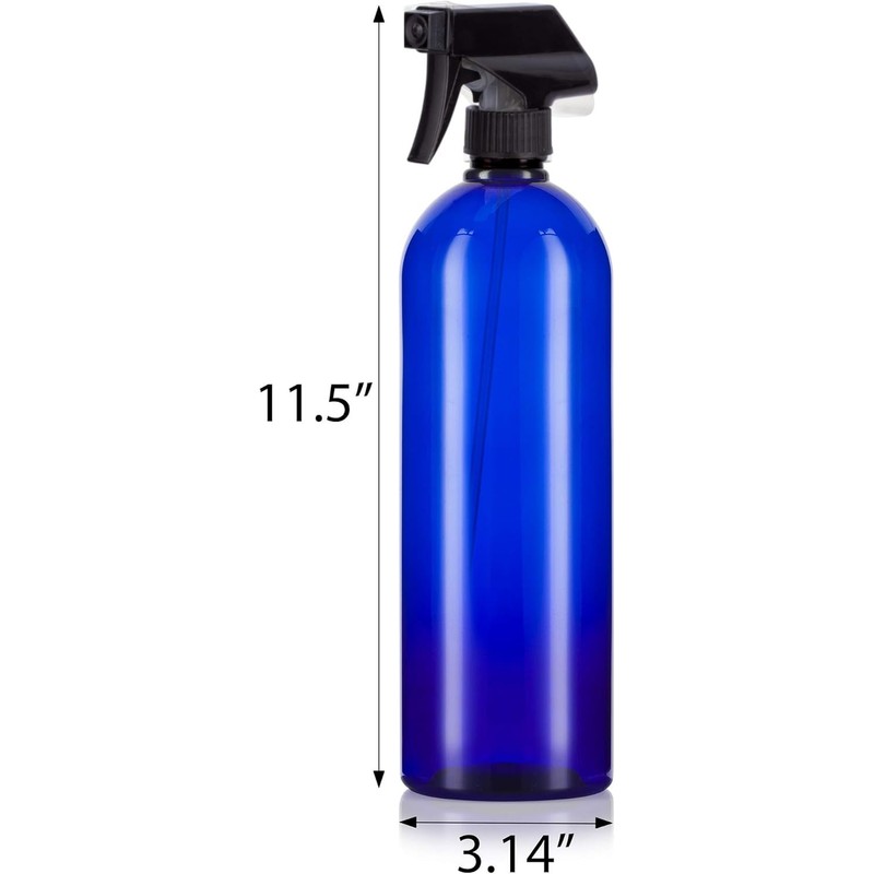 JUVITUS (4 pack) 32 oz Cobalt Blue Boston Round PET