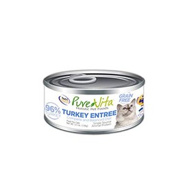 Pure Vita 96% Grain Free Turkey & Turkey Liver Entrée Cat 12/5 Oz