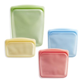 Stasher Premium Silicone Reusable Food Storage Bags, 4-Pack, Multi | Multi-Use Food Storage Bags, Lunch Bag, Travel Containers | BPA Free, Leak-free, Dishwasher-Safe, Eco-friendly