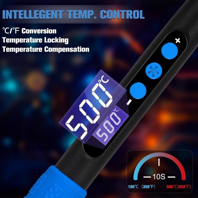 Soldering Iron Kit with LCD Display, 100W LED Display Adjustable