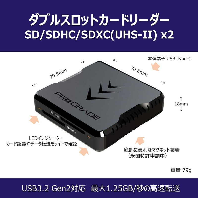 ProGrade Digital [SD/SD] USB3.2Gen2 Double Slot Card Reader (PG08) ProGrade