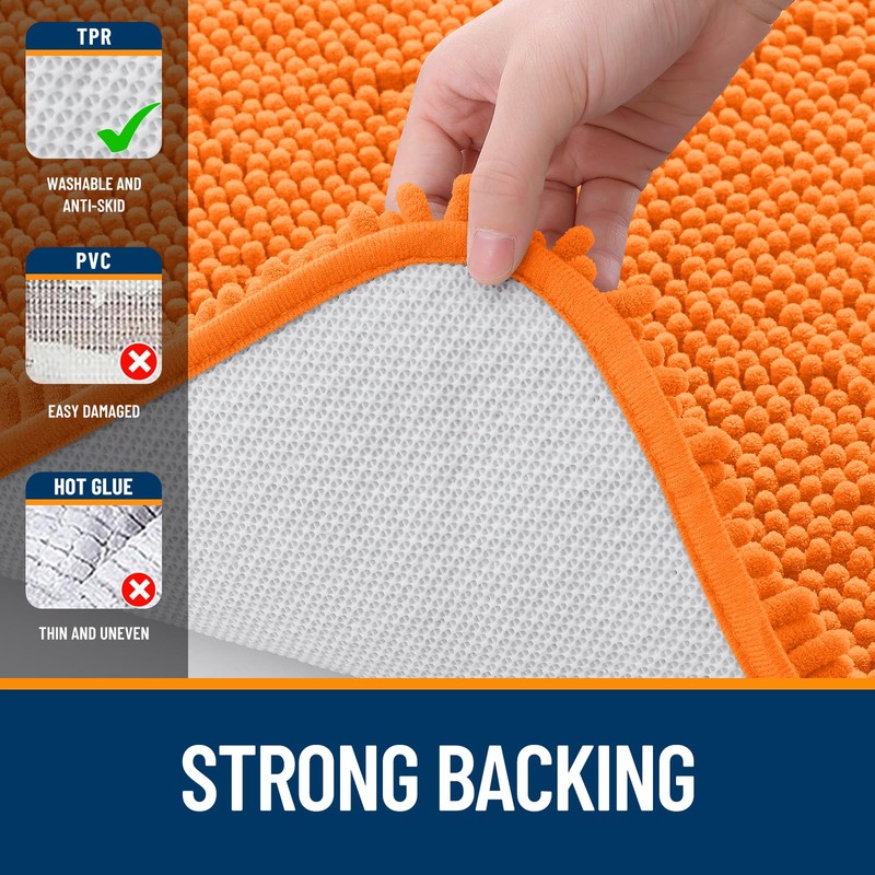OLANLY Bathroom Rugs 36x24, Extra Soft Absorbent Chenille Bath Rugs,