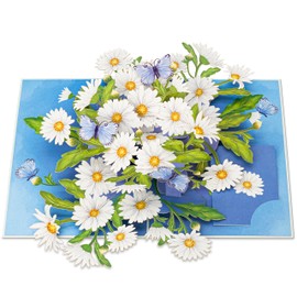 POPWOW Happy Birthday Pop Up Cards, Daisy, Butterfly, Envelope, Flowers 3D Greeting Cards, Ideal Gift for Mom, Godmother, Stepmom, Sister, Grandma, Mother in law, Aunt, Wife, Daughter, 5x7