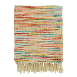 SARO LIFESTYLE Rainbow Stripe Throw Blanket