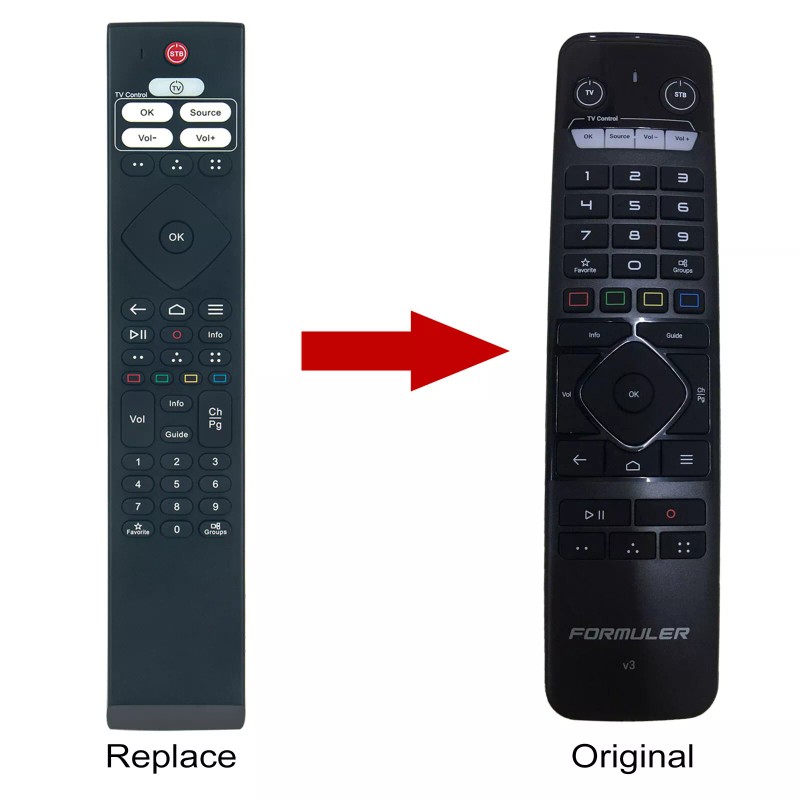 Unbranded V3 GTV-IR1 Replaced Remote Control for Formuler TV Boxes
