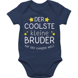 Shirtracer - Baby Bodysuit Boy Girl - Smaller - The Coolest Little Brother, 1 Navy Blue