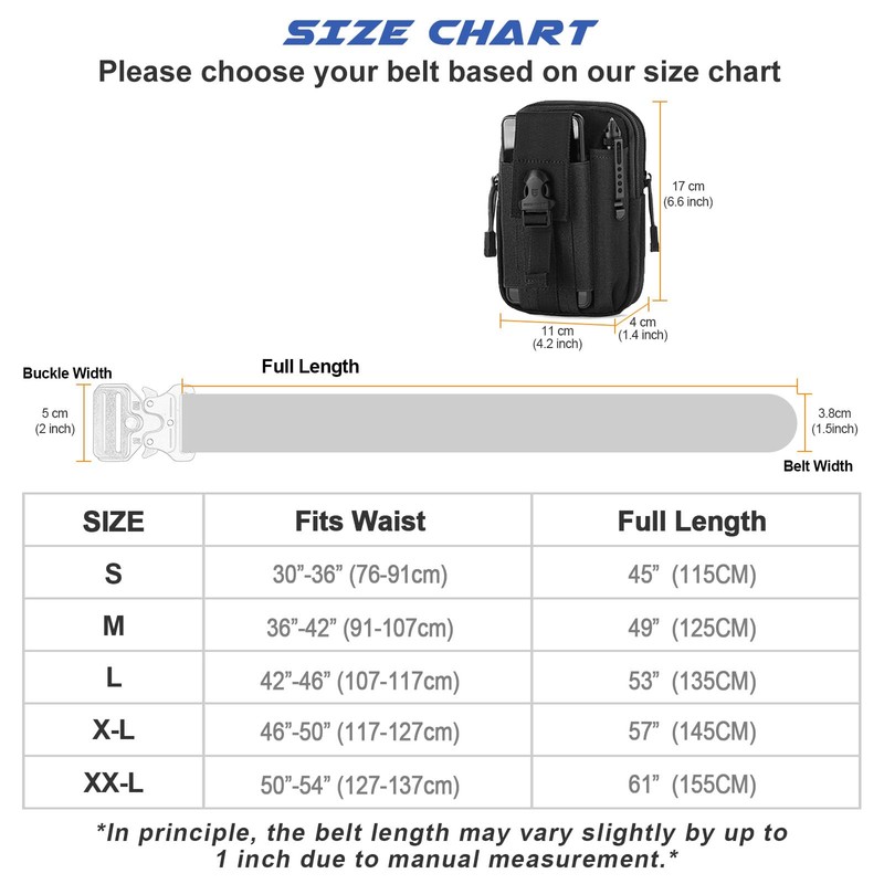 BESTKEE Men Tactical Belt 1.5 Inch Heavy Duty Belt, Nylon