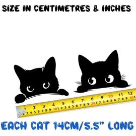 Pack of 4 Cat Peeking Pet Silhouette Cute Stickers -Waterproof Decals for use on Laptops, Car Bumpers, Windows, Water Bottles, Fun Gifts & More (Black, Medium Pack)