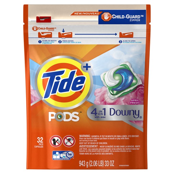 Tide Pods Plus Downy Laundry, Tide Pods Wdowny, 32 Ounce