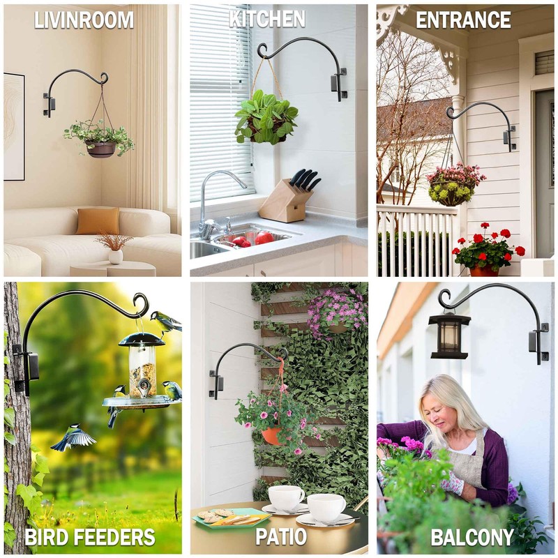 Lifyzoon Swivel Bird Feeder Hanger Hook: 2Packs 12Inch Swivel Hanging