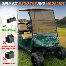 iLSKW Golf Cart Foldable Windshield For EZGO TXT 1995-2013 5MM Thick Tinted