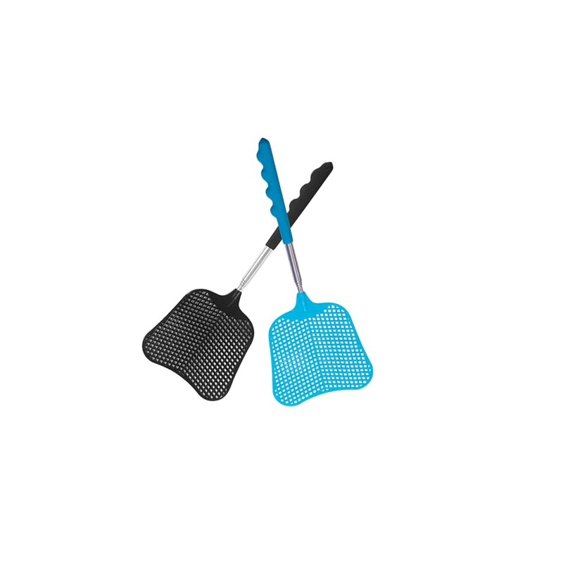 Wapodeai 2 Pack Fly Swatters Heavy Duty Set, Telescopic Fly