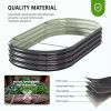SLSY Galvanized Raised Garden Bed with 85in Tall Garden Trellis