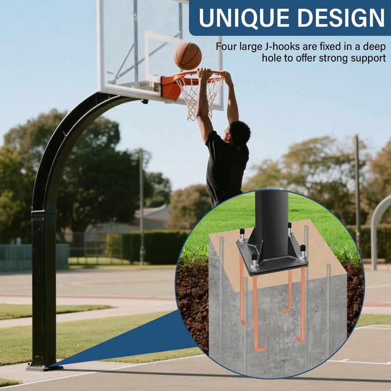 Toriexon Basketball Hoop Anchor Kit 9”, Universal Fit Ground Anchor